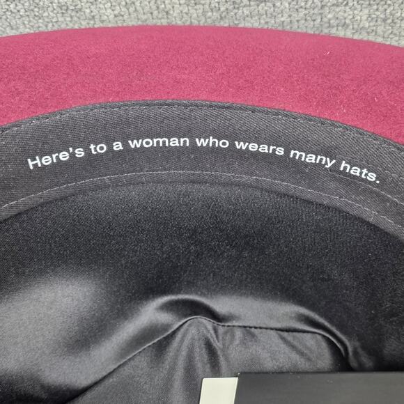 GIGI PIP MONROE 100% AUSTRALIAN WOOL WIDE BRIM FEDORA – WINE – SIZE 57-59+ - Picture 12 of 14